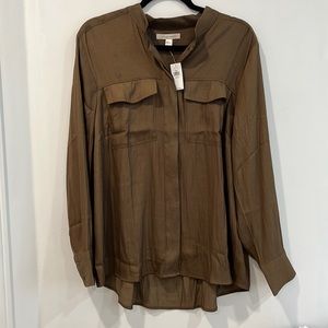 NWT Banana Republic Chocolate Brown Button Up